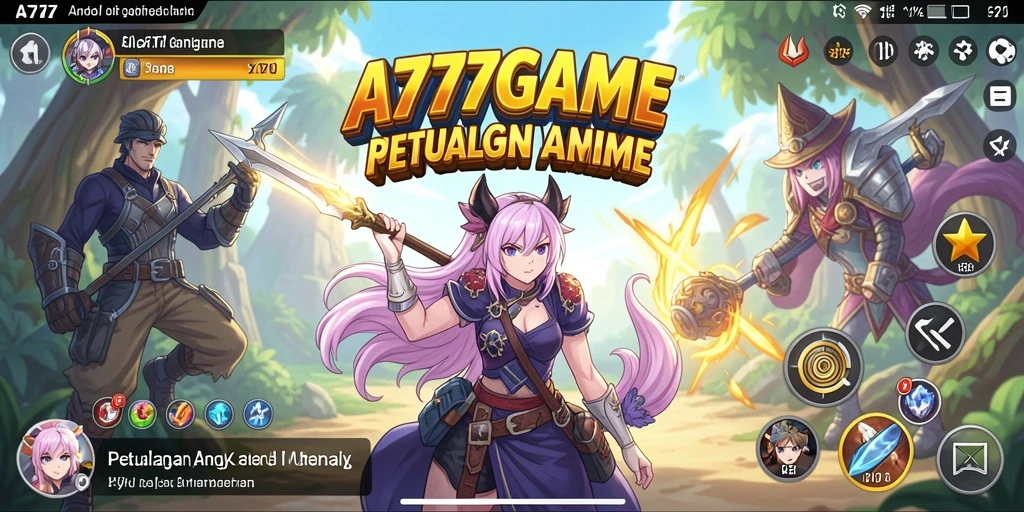 Tampilan gameplay A777GAME yang penuh aksi dan karakter anime.