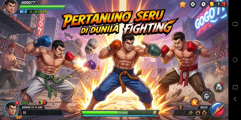 Tampilan gameplay GOGO77 yang intens dalam pertarungan Fighting.