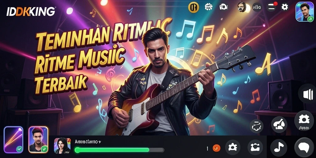 Tangkapan layar utama <strong>IDRKING</strong> menampilkan gameplay seru dengan berbagai lagu.