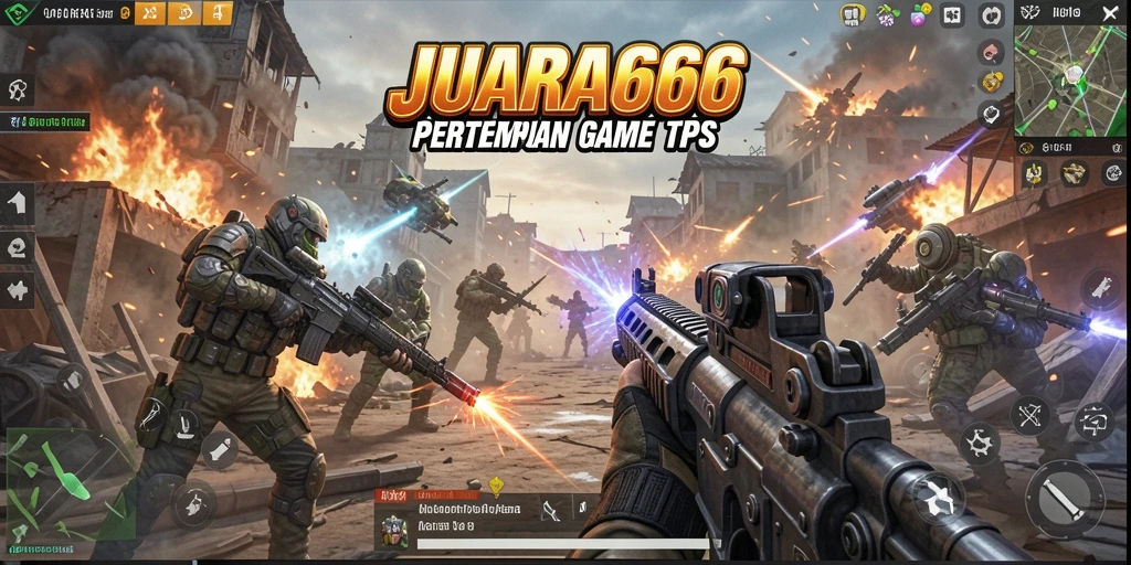 Screenshot JUARA666 menampilkan aksi menegangkan dalam gameplay TPS.