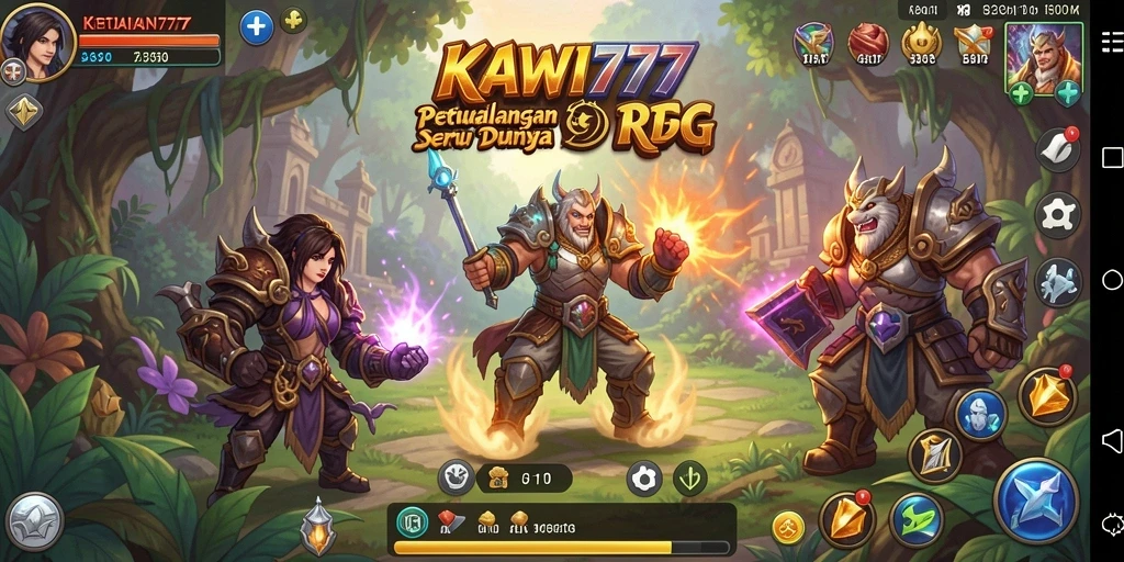 Tangkapan layar KAWI777 menampilkan aksi seru dalam permainan RPG.