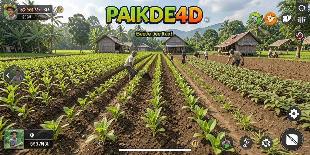Tampilan gameplay PAKDE4D yang menarik dengan aktivitas bertani.