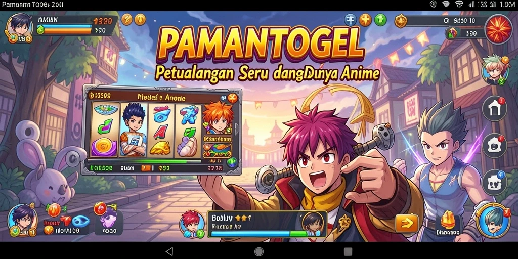 Screenshot utama PAMANTOGEL menampilkan karakter anime dalam aksi yang menegangkan.