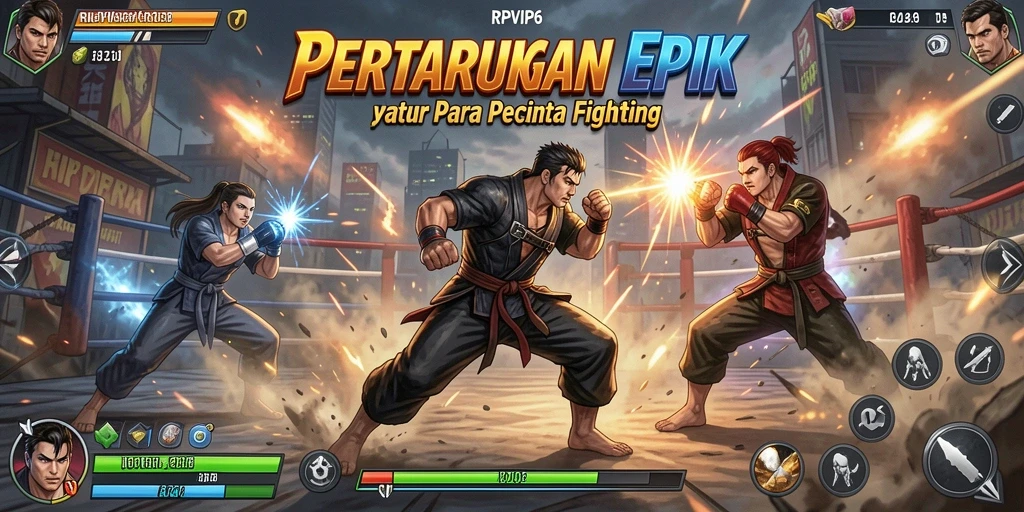 Tampilan gameplay RPVIP6 dengan pertarungan yang mendebarkan.