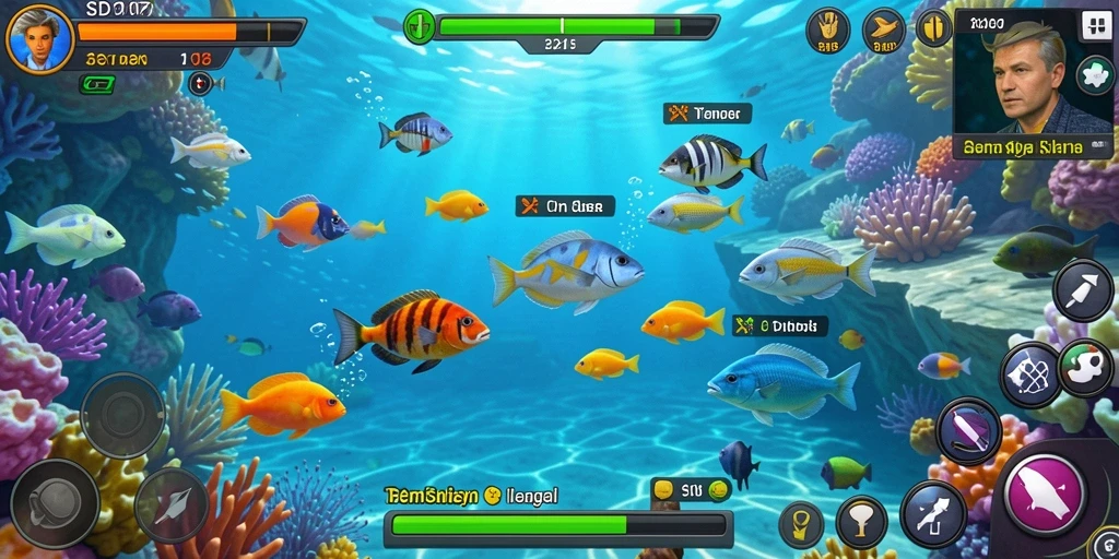 Screenshot menunjukkan aksi seru dalam permainan Tembak Ikan SD107.