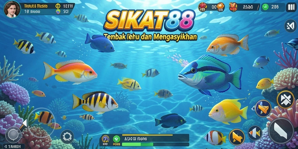 Screenshot gameplay SIKAT88 menampilkan aksi menembak ikan yang seru.