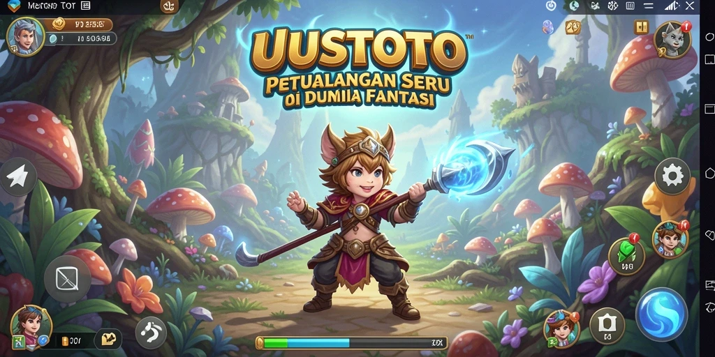Screenshot menampilkan aksi seru dalam permainan UUSTOTO dengan karakter utama.