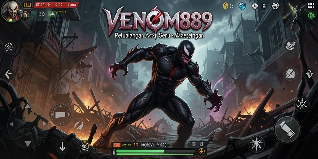 Tampilan gameplay mendebarkan dalam <strong>VENOM889</strong> menampilkan aksi yang cepat dan seru.