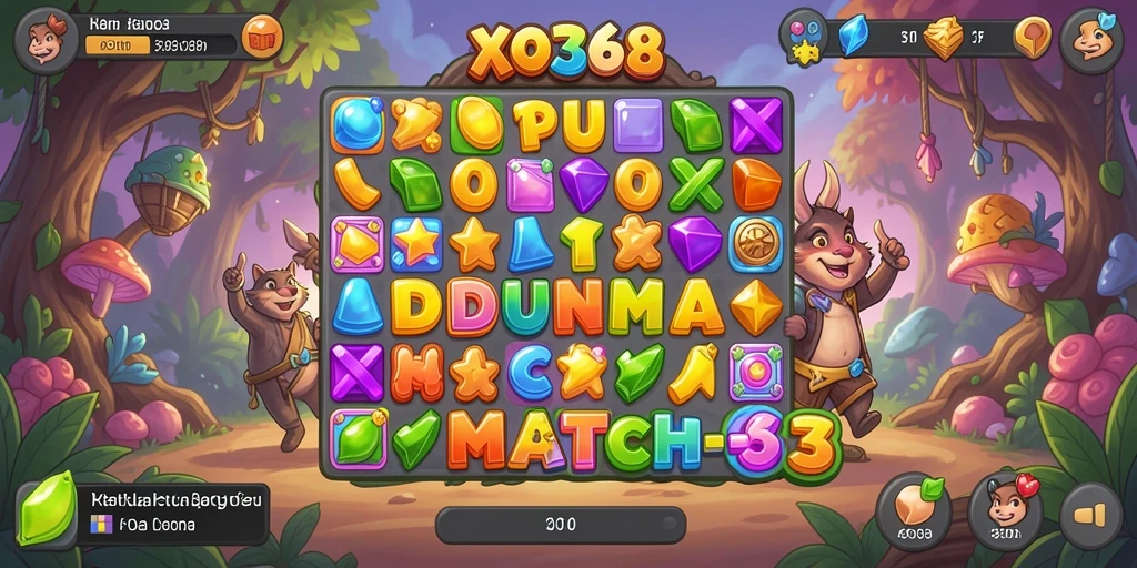 Screenshot gameplay <strong>XO368</strong> menunjukkan keseruan mencocokkan bentuk.